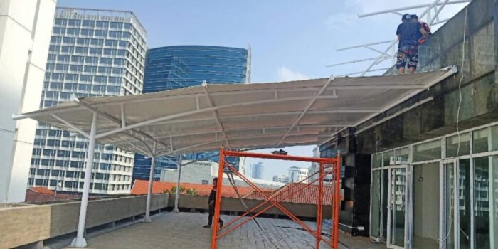 desain atap kanopi membrane