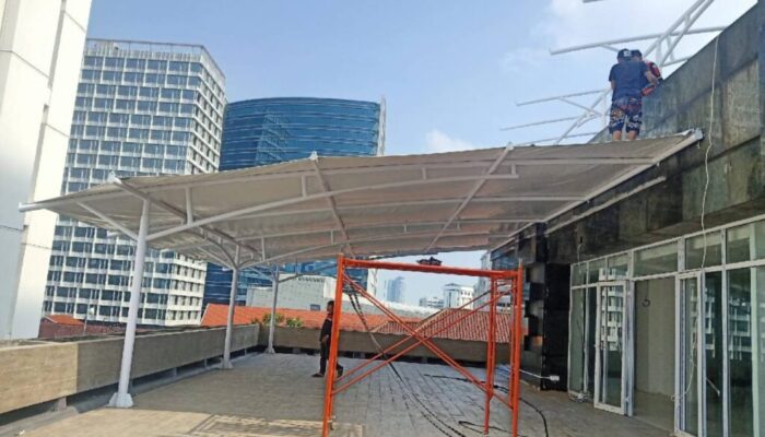 desain atap kanopi membrane