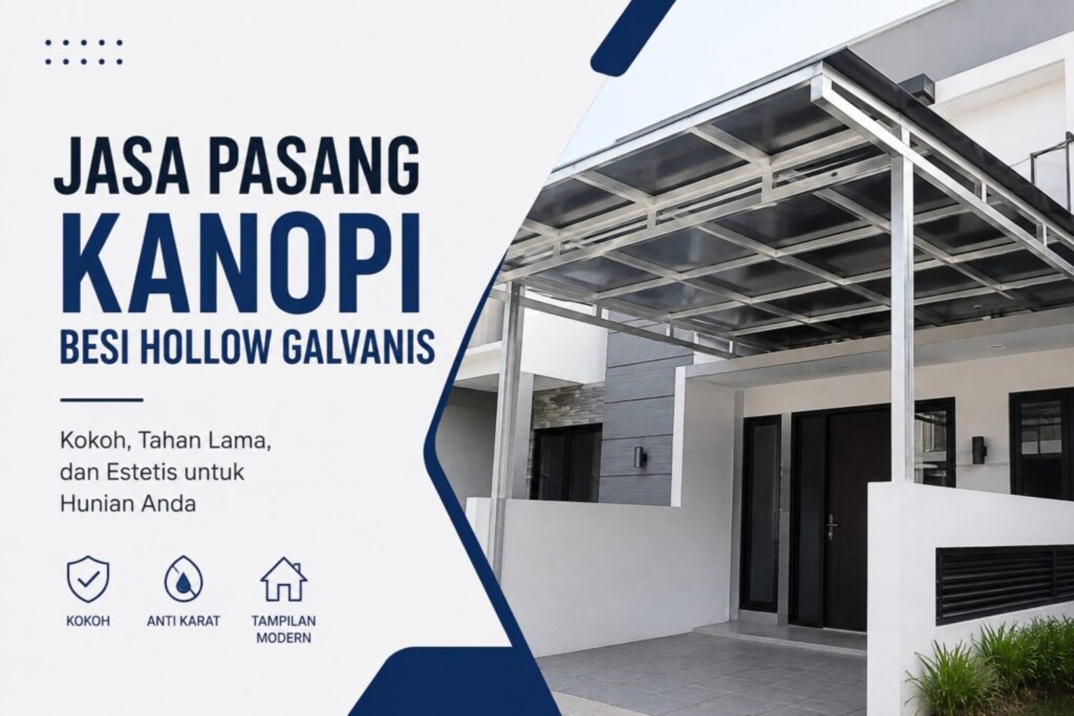 Jasa Pasang Kanopi Besi Hollow Galvanis