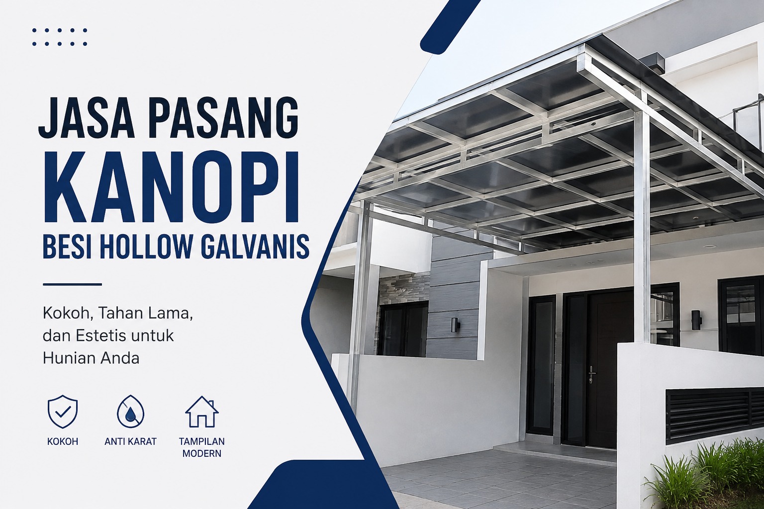 Jasa Pasang Kanopi Besi Hollow Galvanis